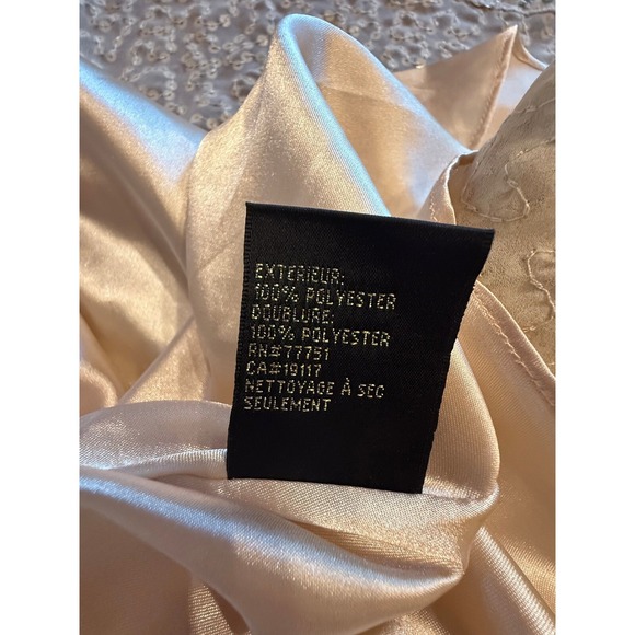 Betsey Johnson Sz 2 Gold/Cream Sweetheart Neck Sequined Party Prom Ball‎ Dress - Picture 7 of 11